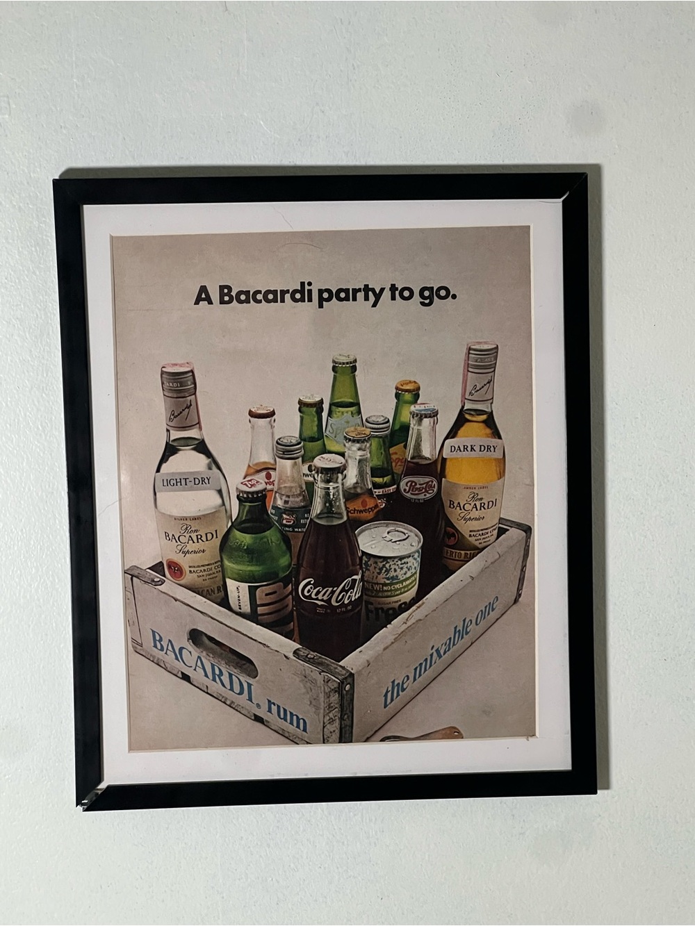 Vintage Bacardi Rum Advertisement Framed Art Ad Home Decor